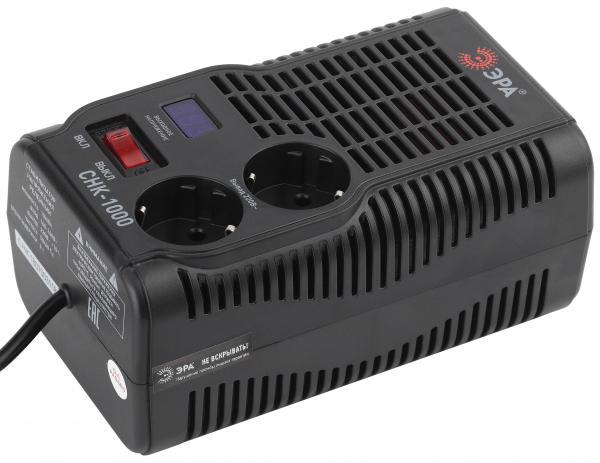 Стабилизатор однофазный  1,0кВа релейный напольный ЭРА СНК-1000 компактный ц.д., 160-260В/220В, 1000ВА