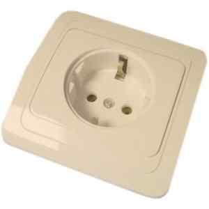 TDM  Валдай  Слоновая Кость Розетка 1-местная 2П+З СП 16А IP20 SQ1804-0108